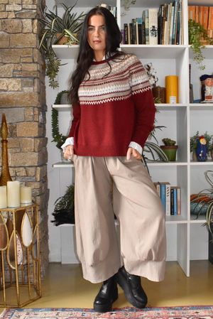 Fair Isle Knit Burgundy
